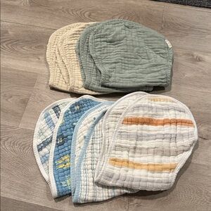 Set of 7 baby burp cloths